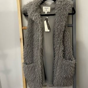NWT Fuzzy Gray Cardigan